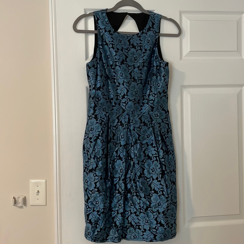 Black and blue lace dress